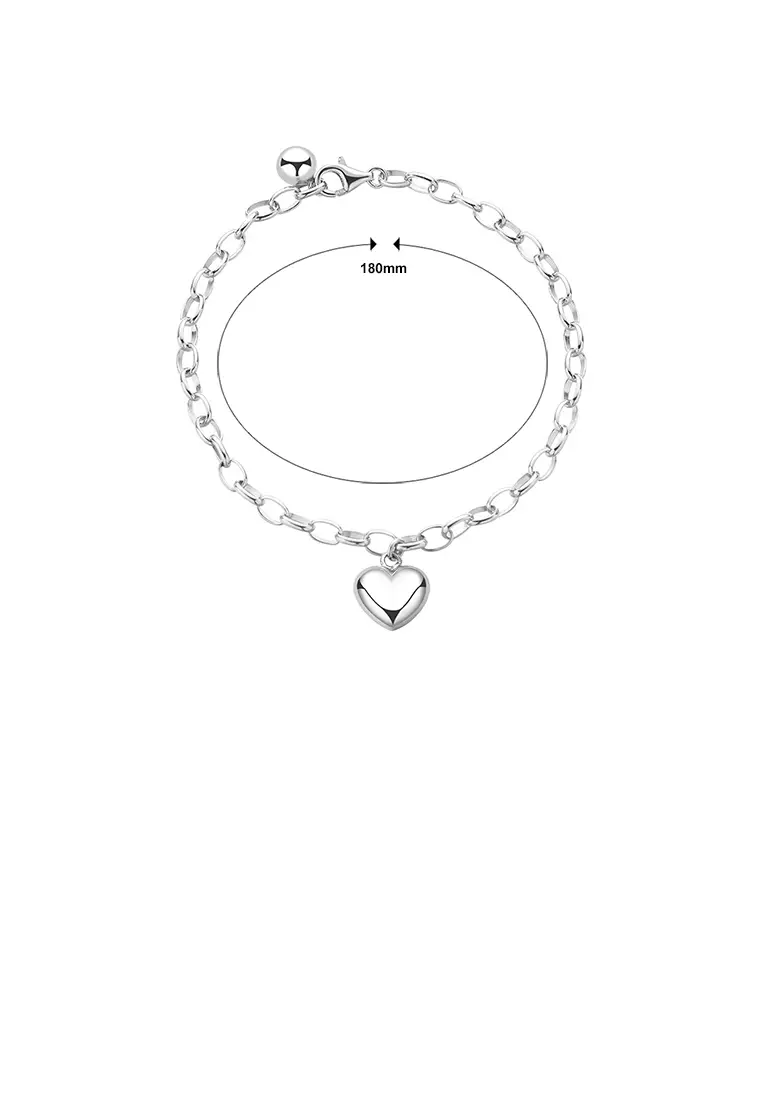 Chunky silver cheap heart bracelet