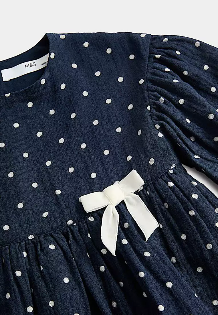 Cotton Rich Polka Dot Dress