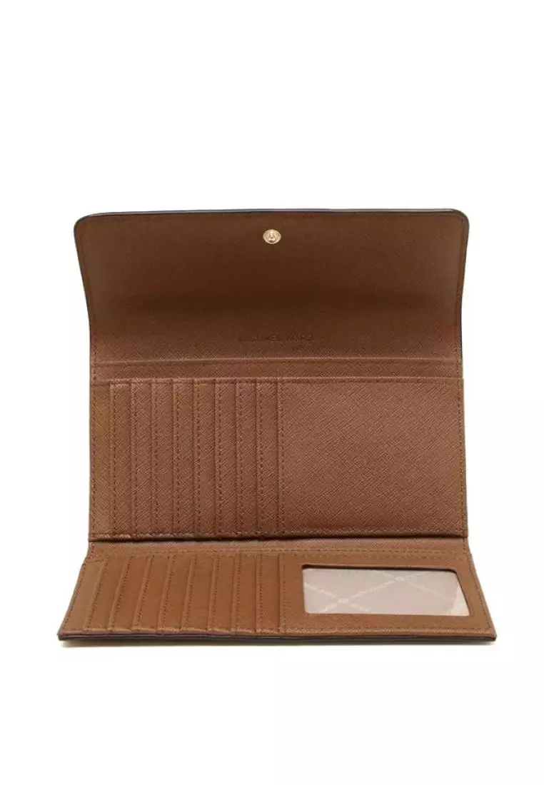Michael Kors Jet Set Large Logo Trifold Wallet Brown