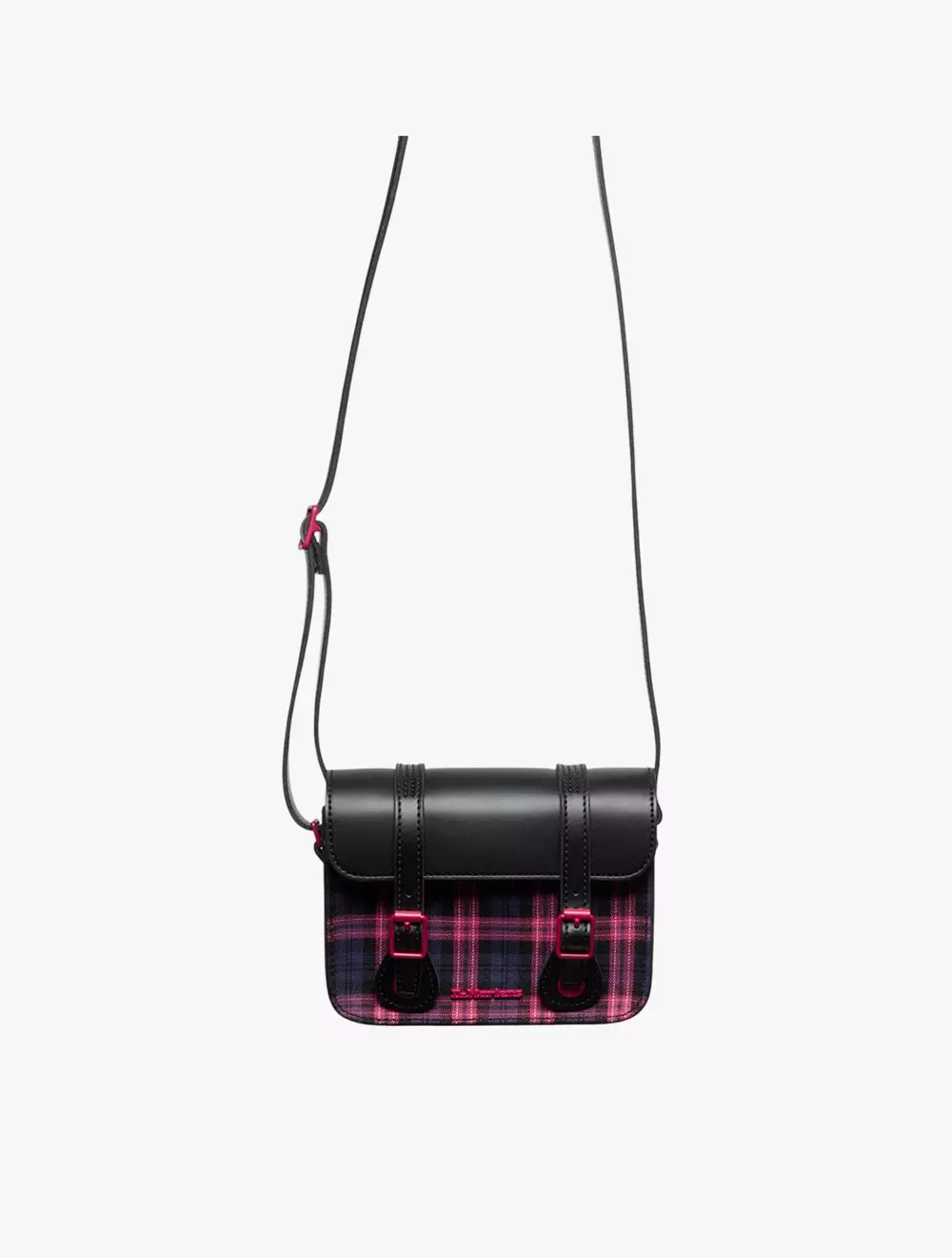 Dr. Martens 7" Satchel Bag Black+Pink Multi Kiev+Tartan Woven