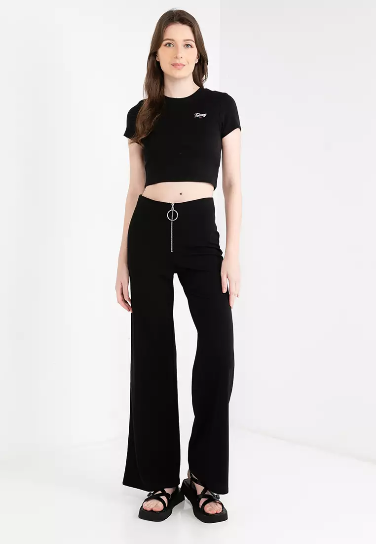 Slim Cropped Script Tee - Tommy Jeans