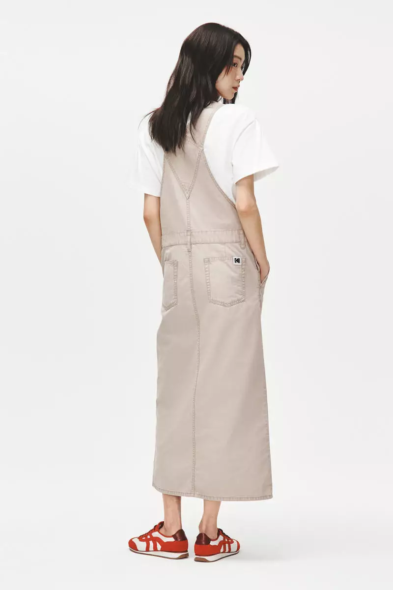 Twill dungaree dress