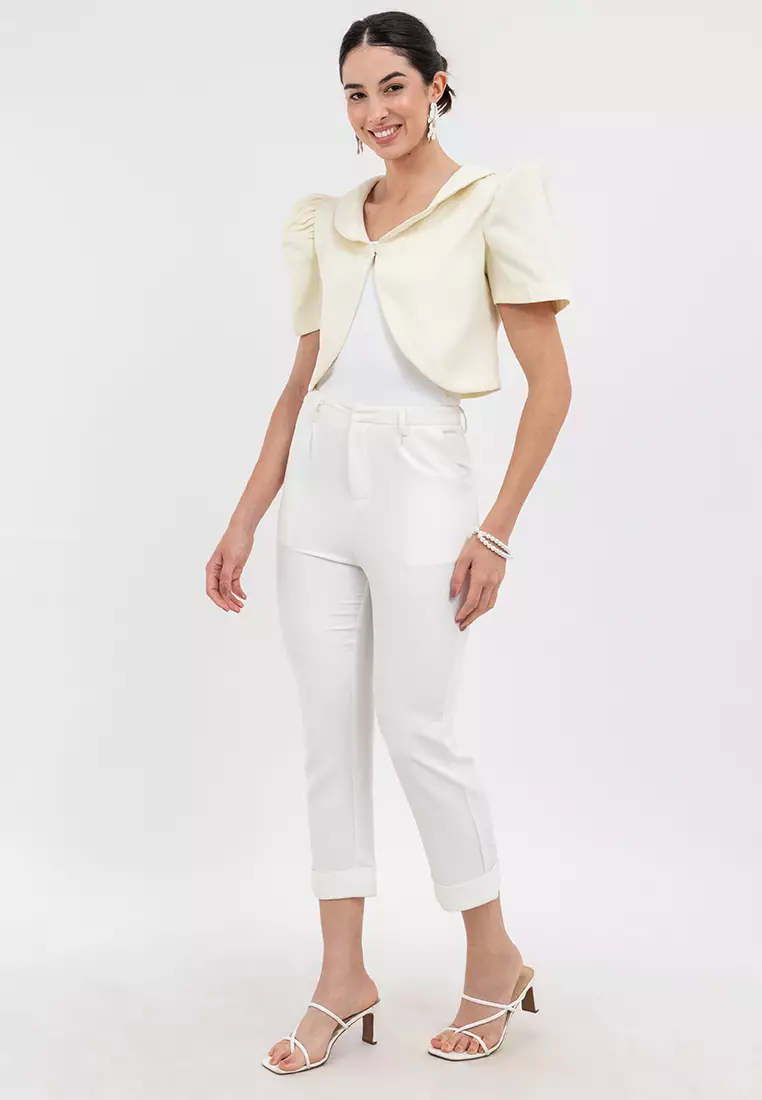 AVENI Rounded Shawl Collared Bolero