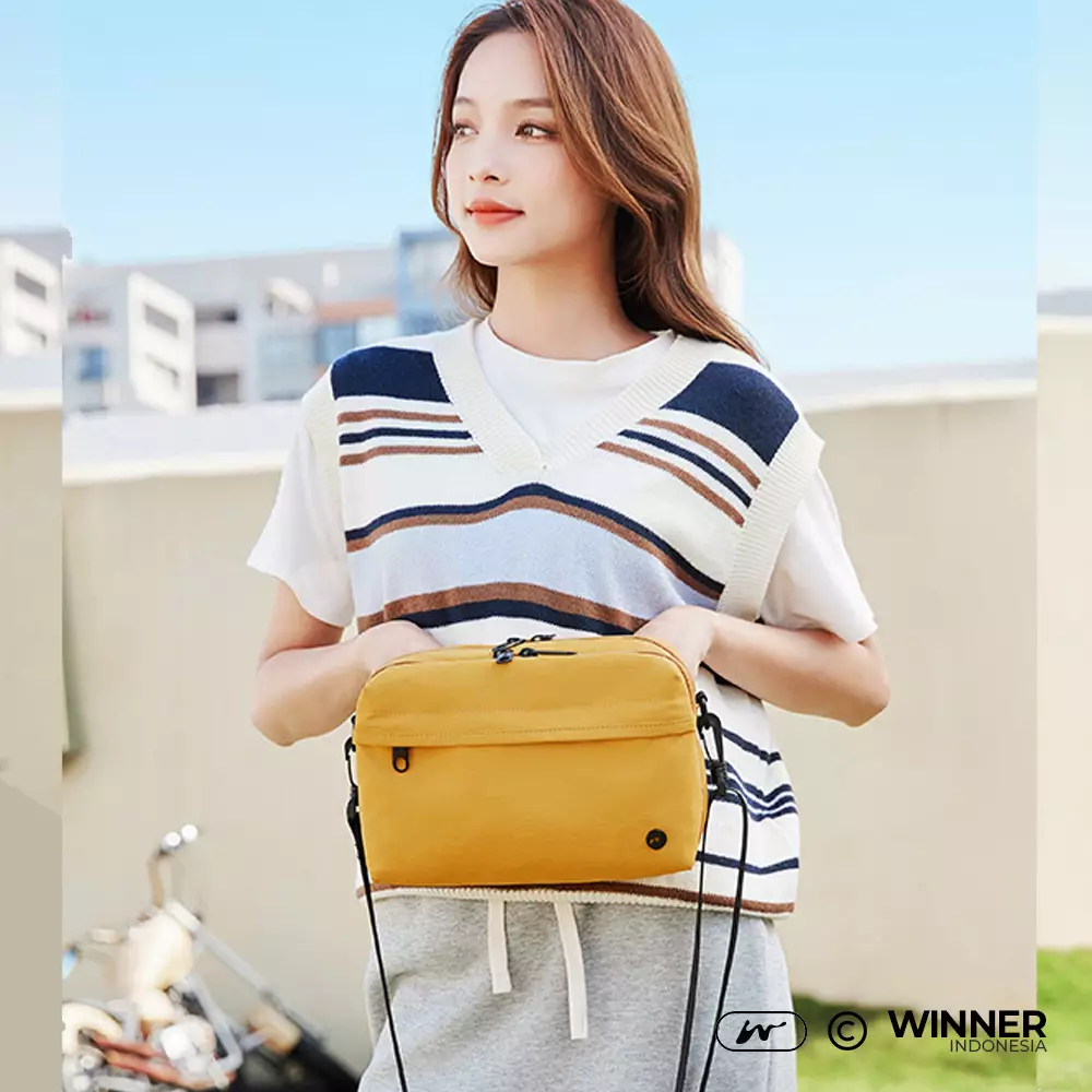 Tas Bahu Selempang Kecil Nylon Anti Air Wanita Korean Style Shoulder Sling Bag (T14-045-5505) - Kuning