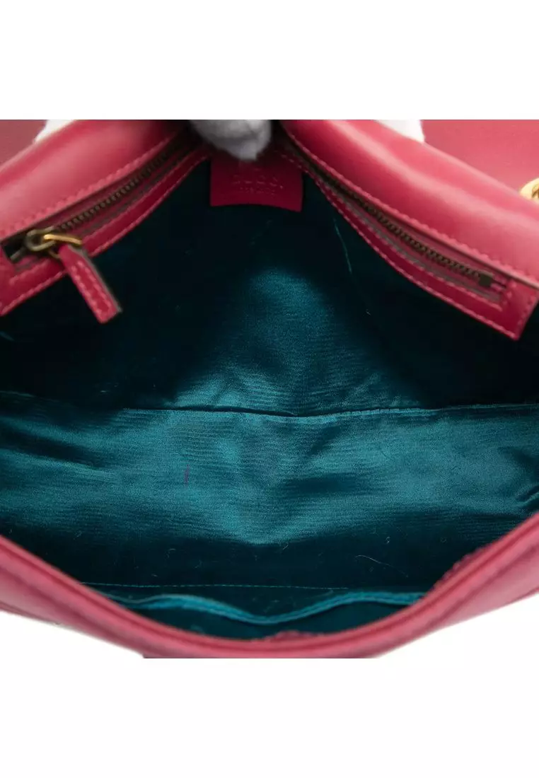 Pre-Loved Gucci Large Gg Marmont Matelasse Velvet Embroidered Blind For Love Shoulder Bag