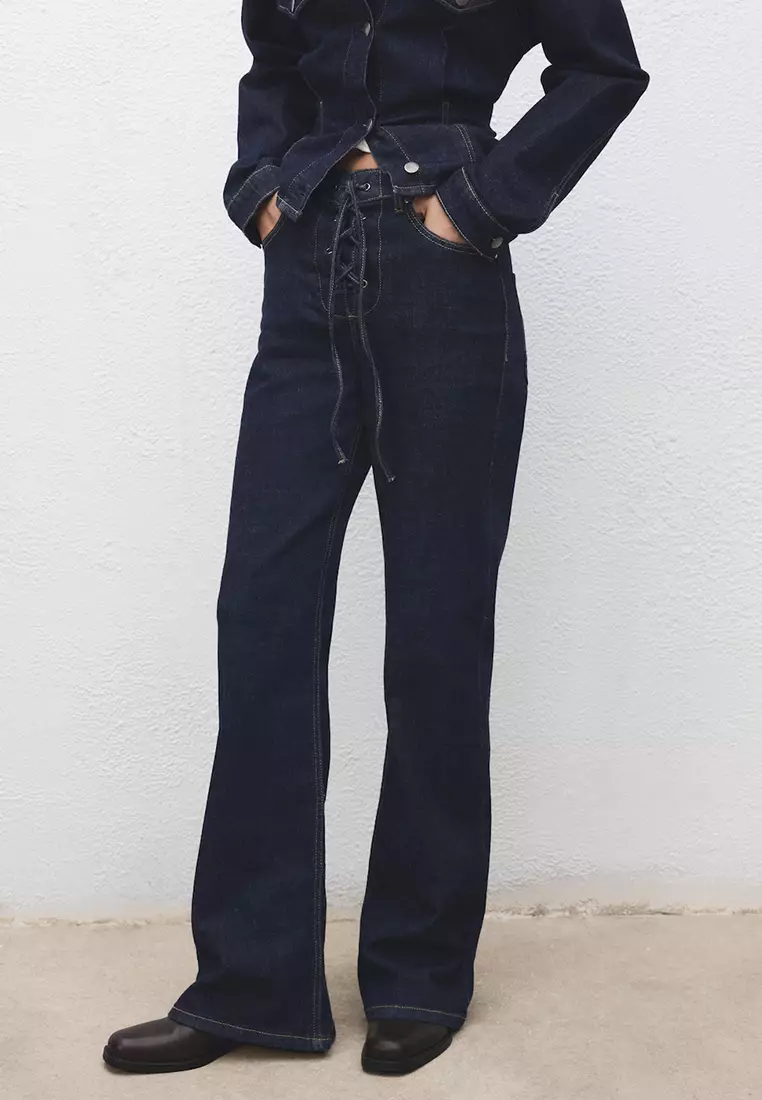 Flare Jeans With Drawstrings