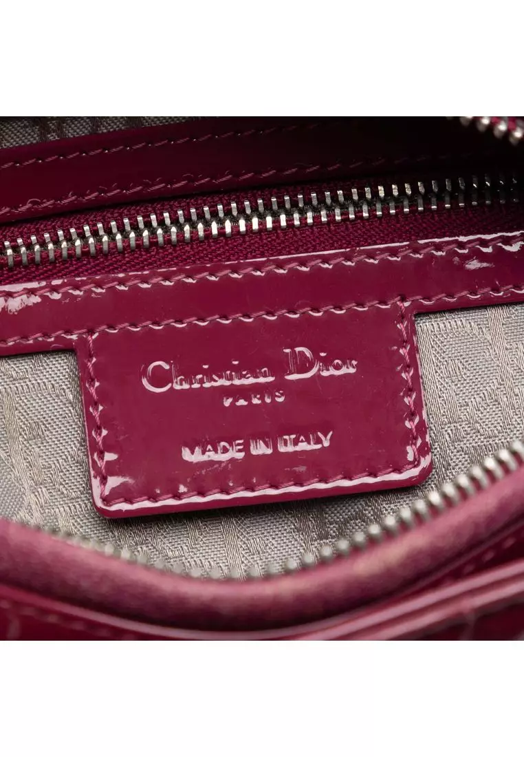 Pre-Loved Dior Medium Patent Cannage Lady Dior
