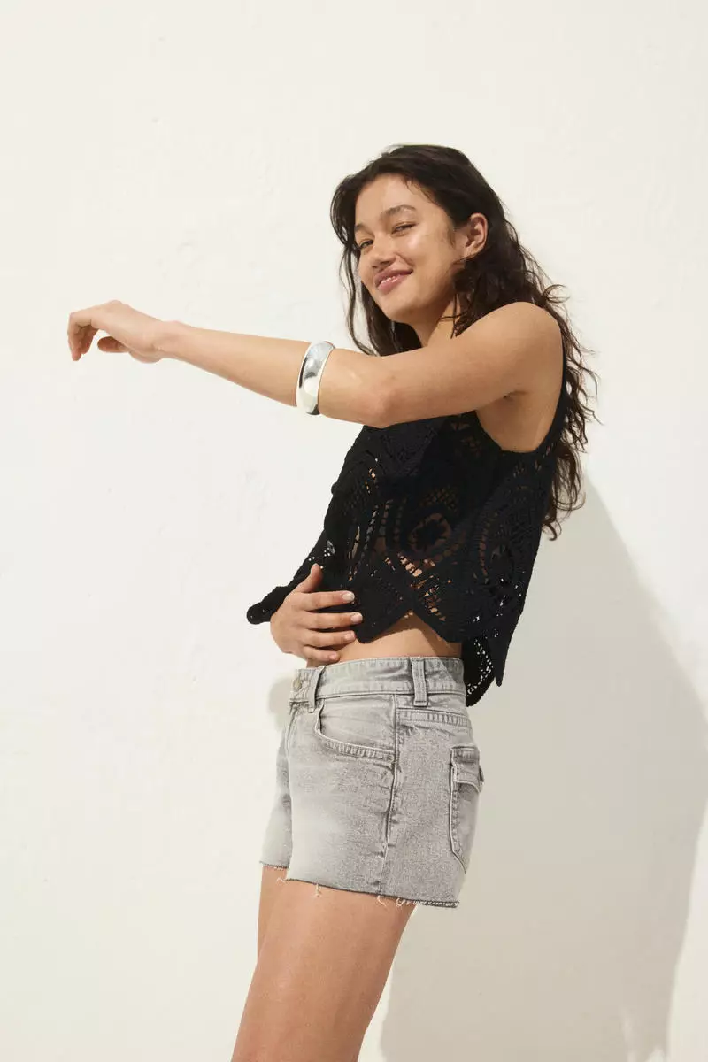 Denim mini shorts