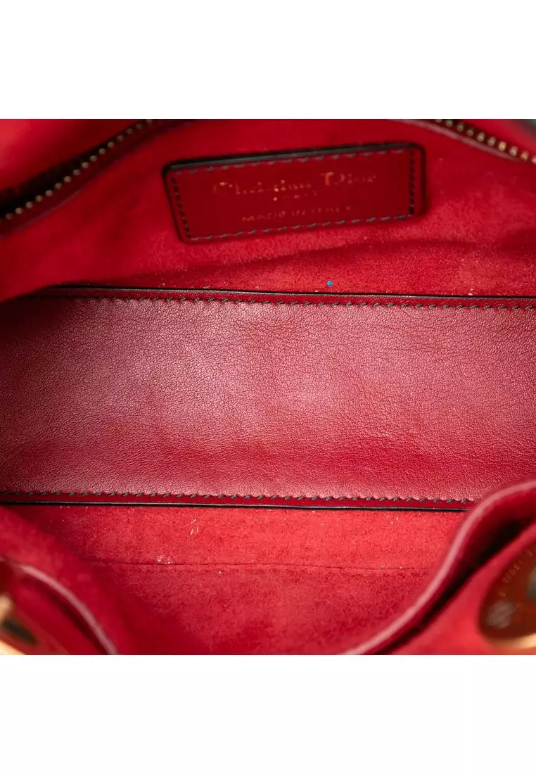 Pre-Loved Dior Mini Lambskin Cannage Studded Supple Lady Dior