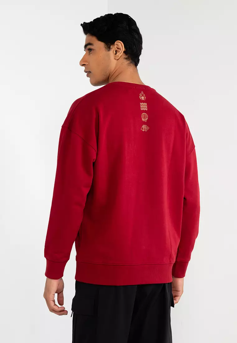 Red timberland sweatshirt on sale