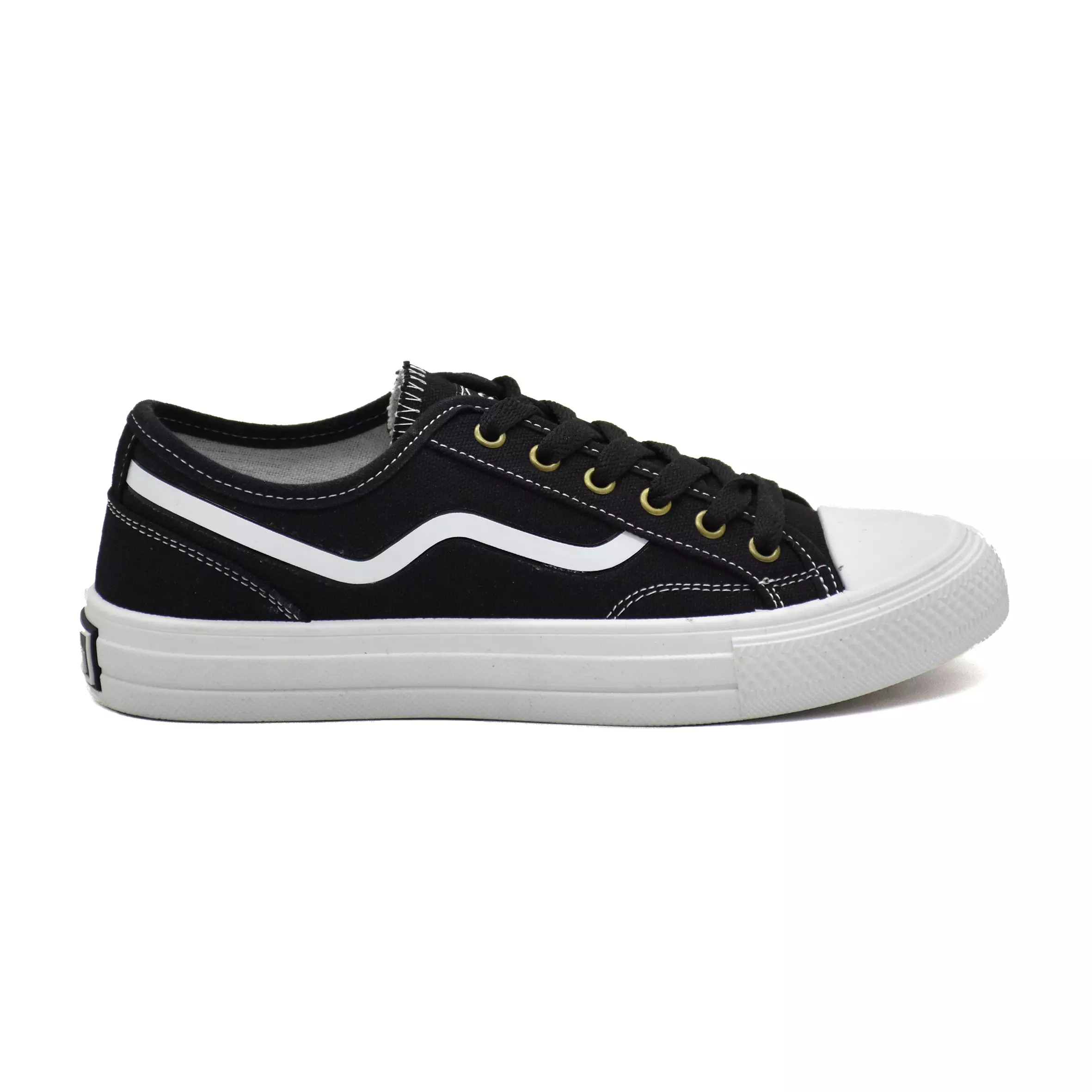 Carvil Sepatu Pria Vinite Low Black/White