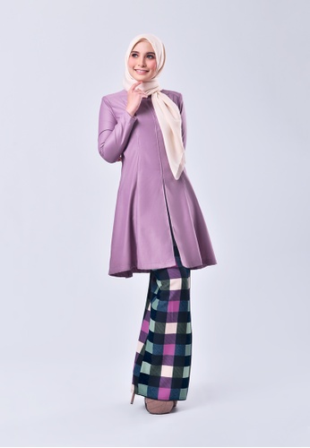 CITRA Plaid Kurung Riau Lilac PLUS SIZE from Inhanna in Purple