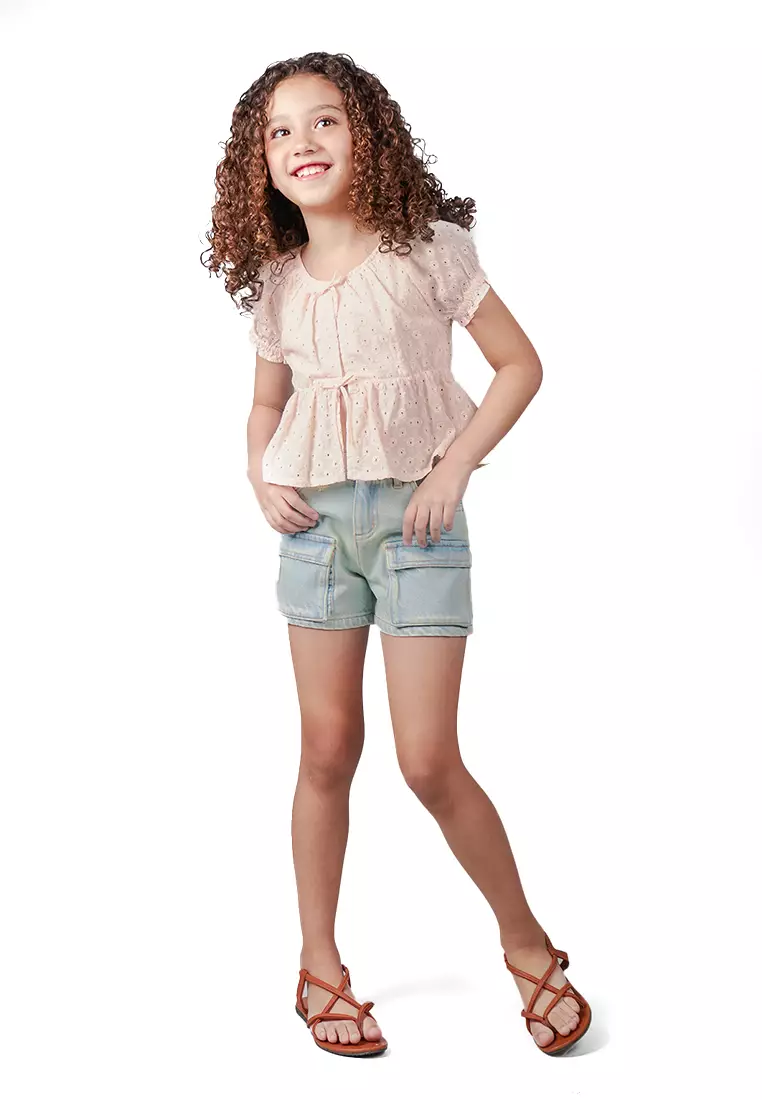 Girls Denim Cargo Shorts