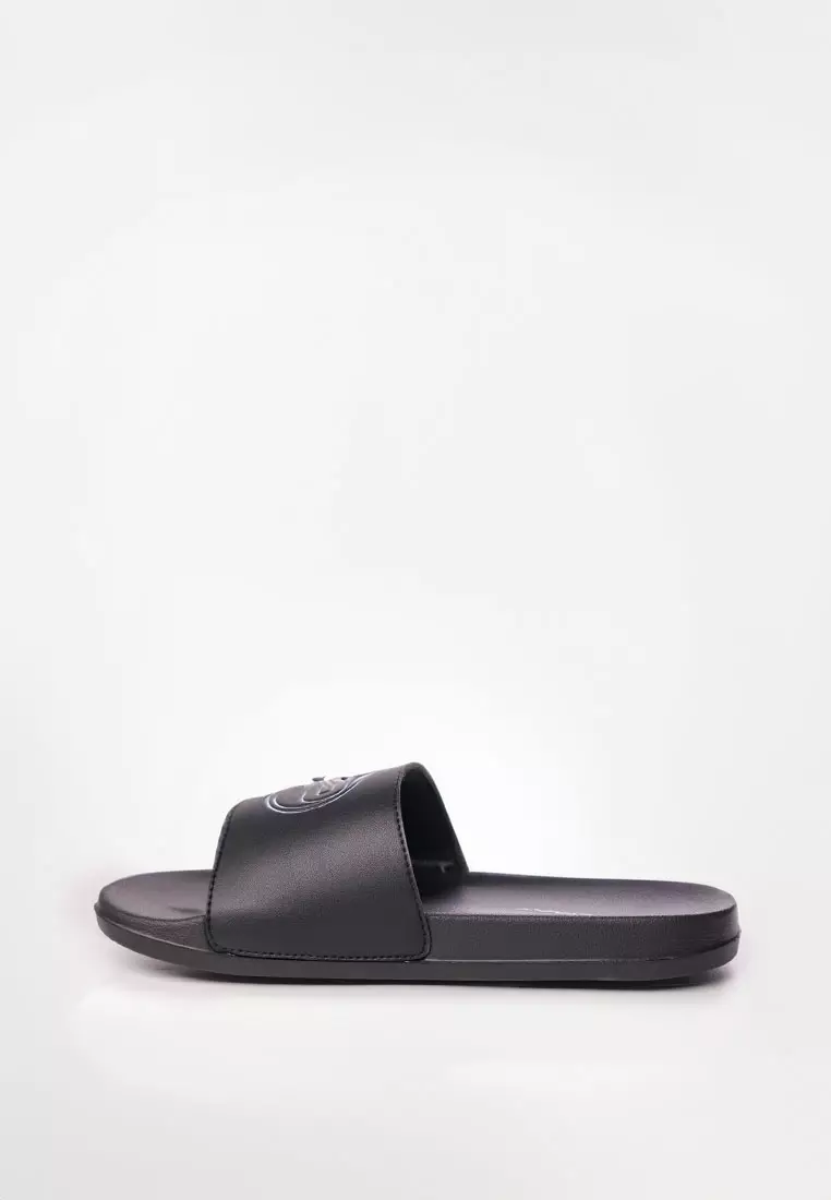 Paulmay Sandal Slide Unisex Slippers Logos Black White
