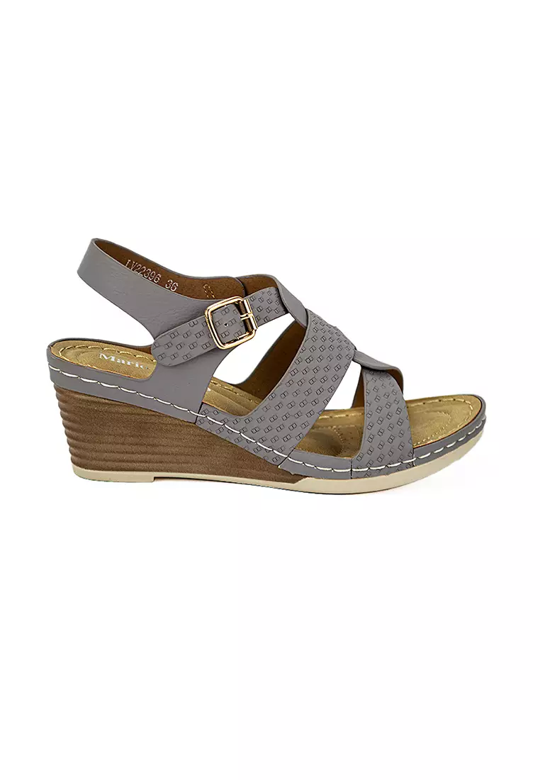 Discount on Mario D' boro Runway  shoes - SKU: Women's Wedge Sandals LW 22396 Dark Gray