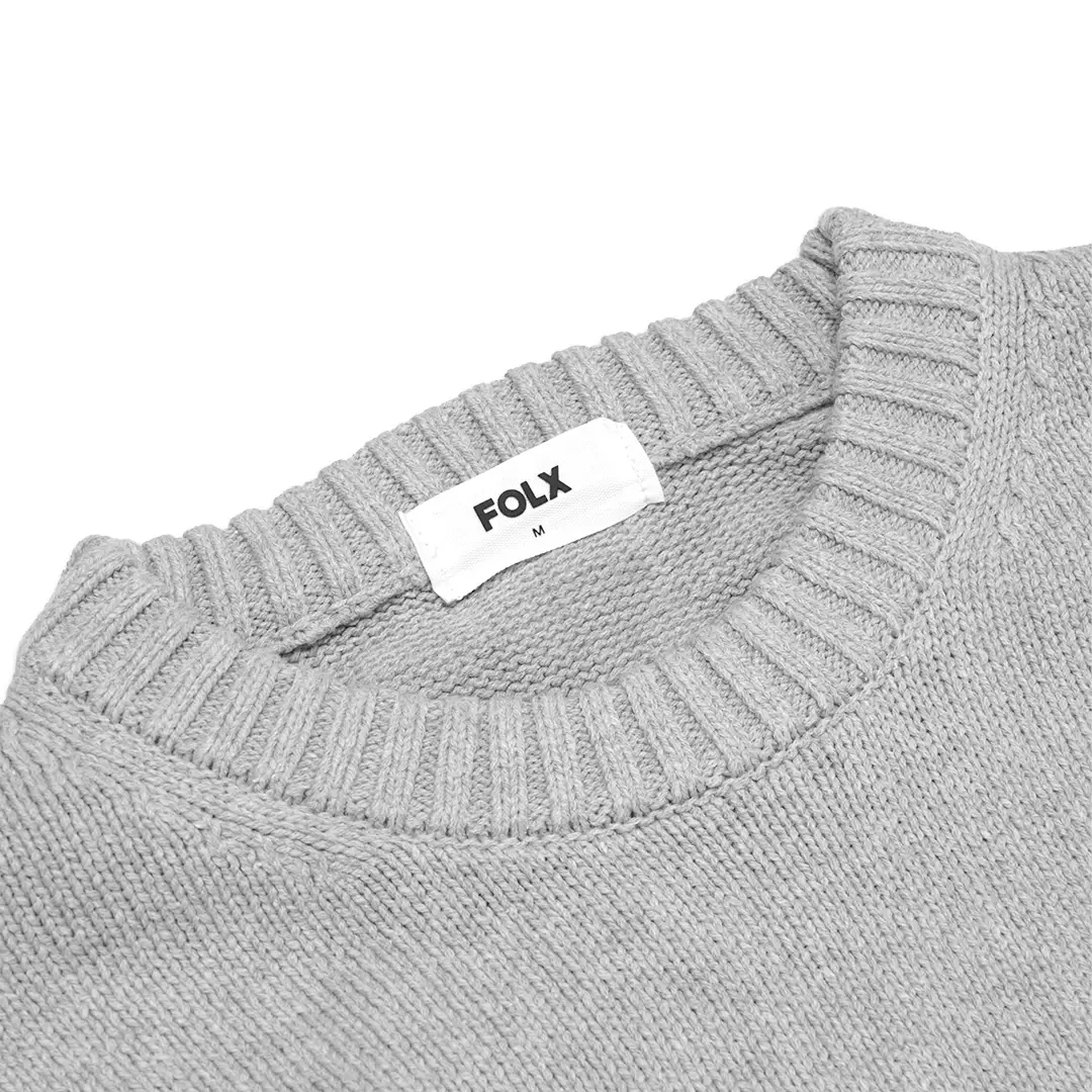 5 Gauge Wide Smock Sweater Grey