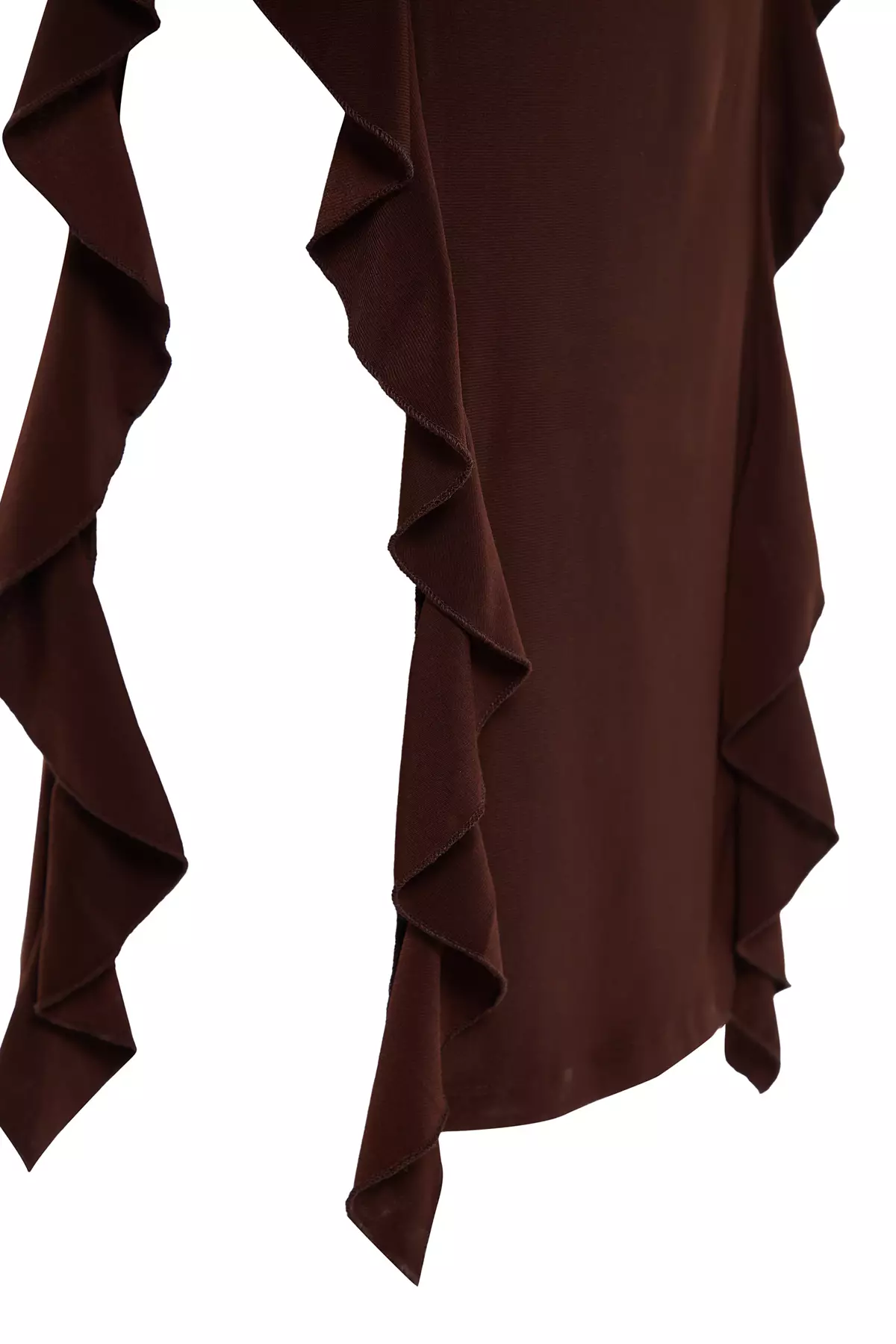 Boat Neck Ruffle Ruched Midi Dress