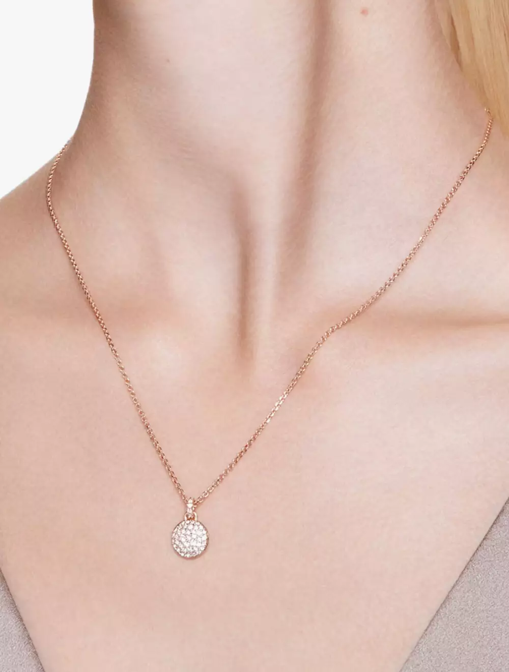 Meteora Pendant, White, Rose Gold-Tone Plated - White
