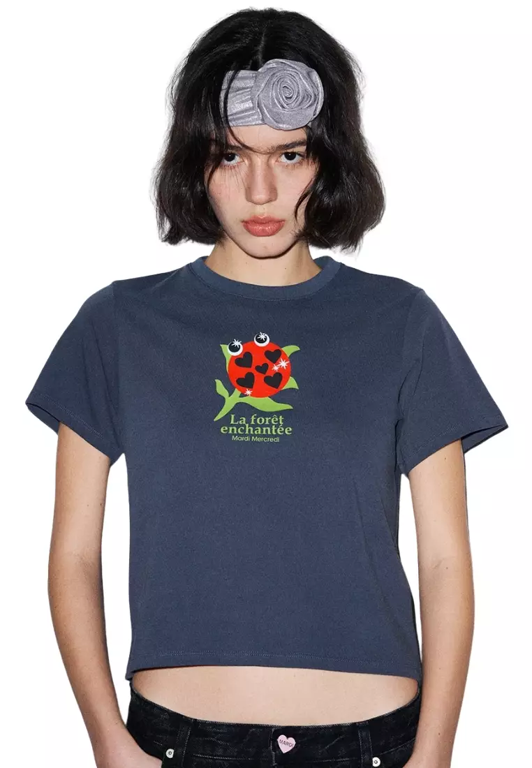 ★MARDI MERCREDI★SLIM TSHIRT ENCHANTEE★ SLIM TSHIRT ENCHANTEE : FLOWER_WHITE - MARDI MERCREDI