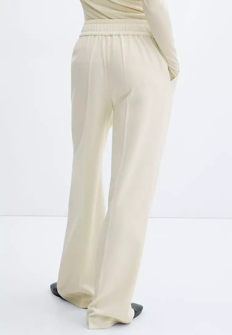 Buy Mango Wideleg Trousers With Elastic Waist 2024 Online