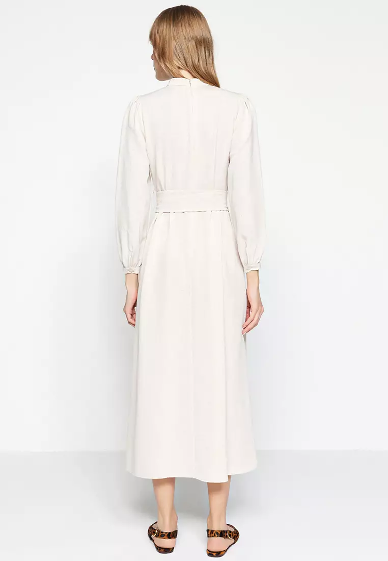 MODEST Mock Neck Woven Dress