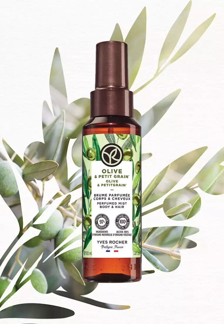 Olive Petitgrain Perfume Hair & Body Mist - 100ml Natural Fragrance Body Spray