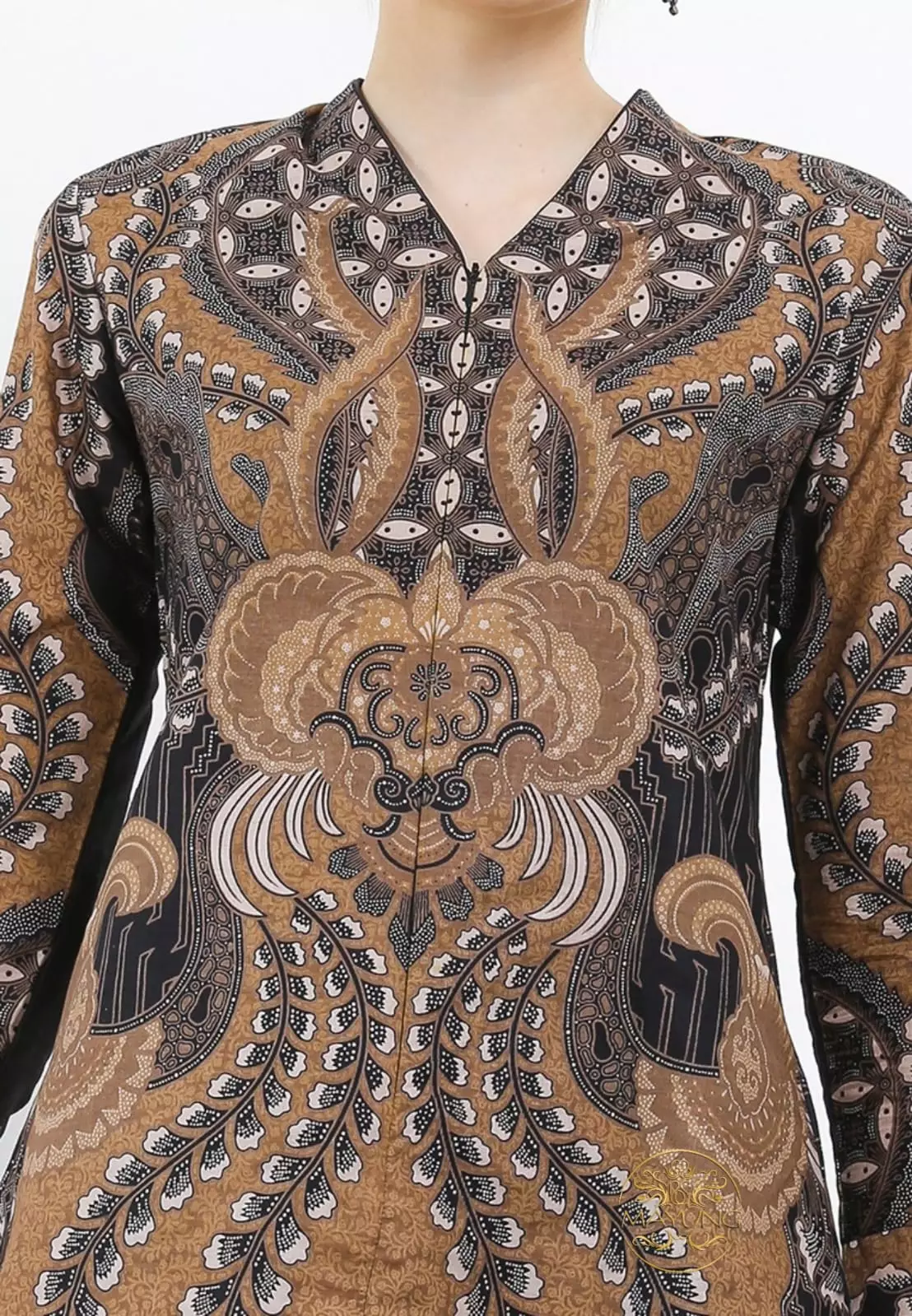 Blouse Batik Kahiyang Coklat Premium Slimfit Modern