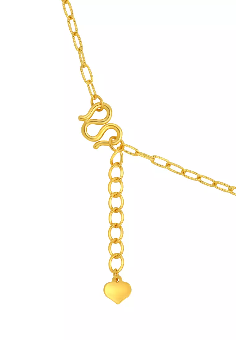 TOMEI Flower Lock Necklace, Yellow Gold 999