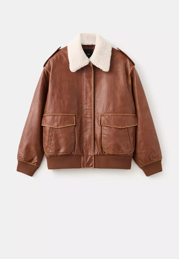 Oversized Jacket With Borg Collar