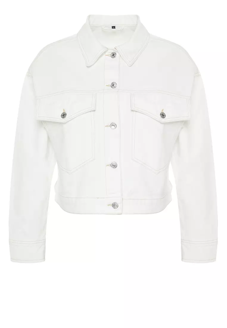 TRENDYOL Damen Denim Jacke Oversize - 100% Baumwolle, Lässige Jacke Für Jeden Tag