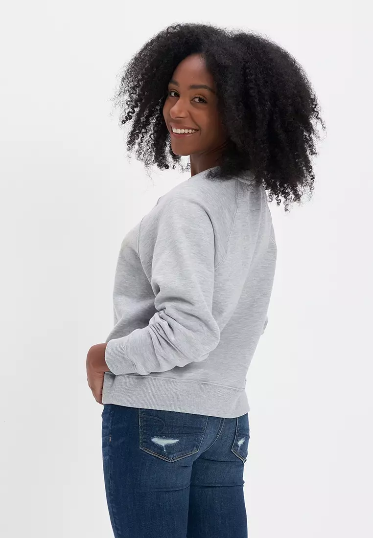 Women's grey hotsell crew neck sweatshirt