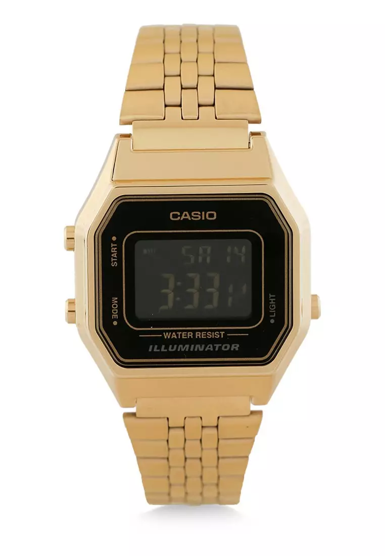 Casio Jam Tangan - Gold Black - Stainless Steel - LA680WGA-1BDF