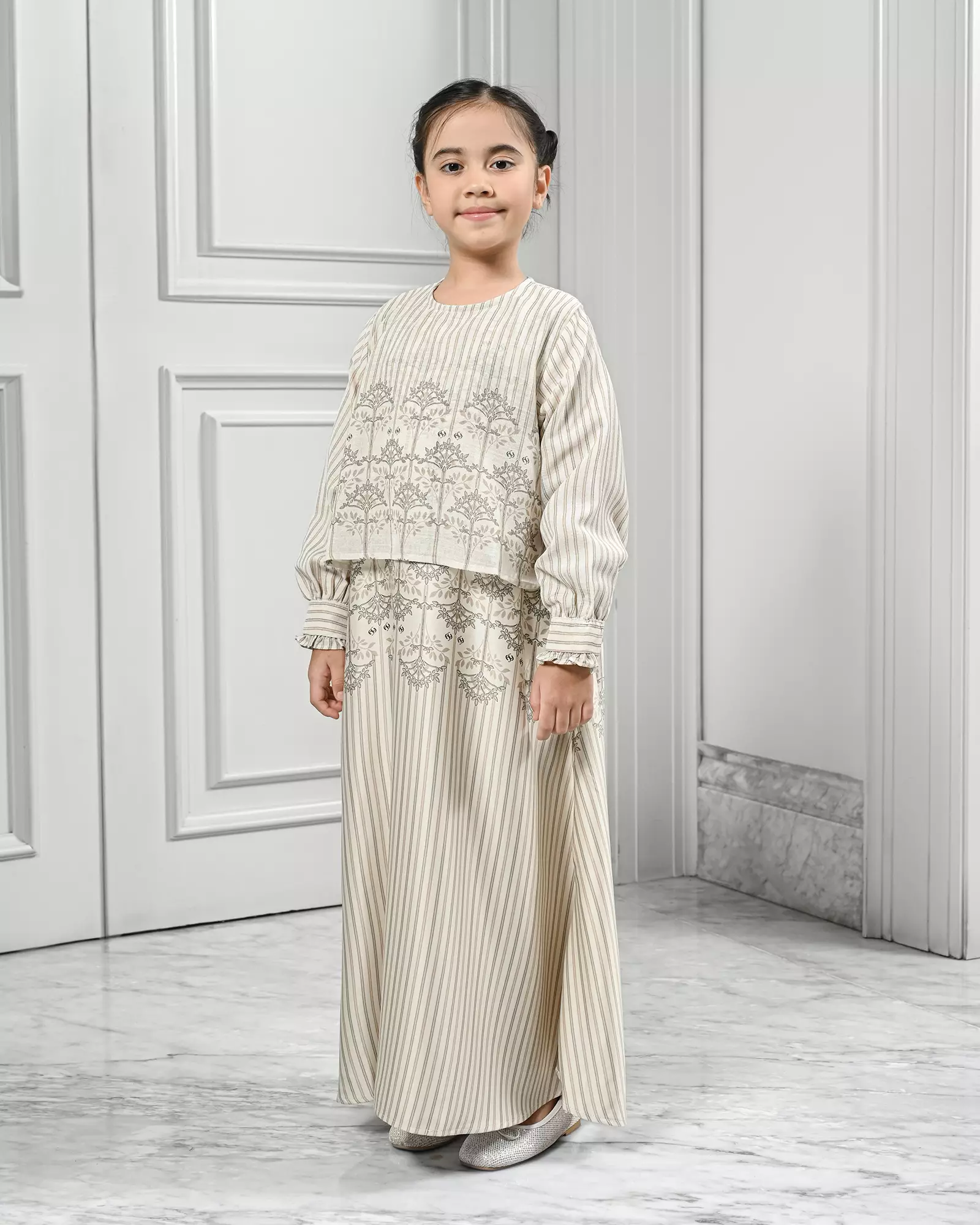 Geulis.id KIDS HANALIKA MAXI DRESS / DRESS ANAK / BAJU LEBARAN - MOCCA