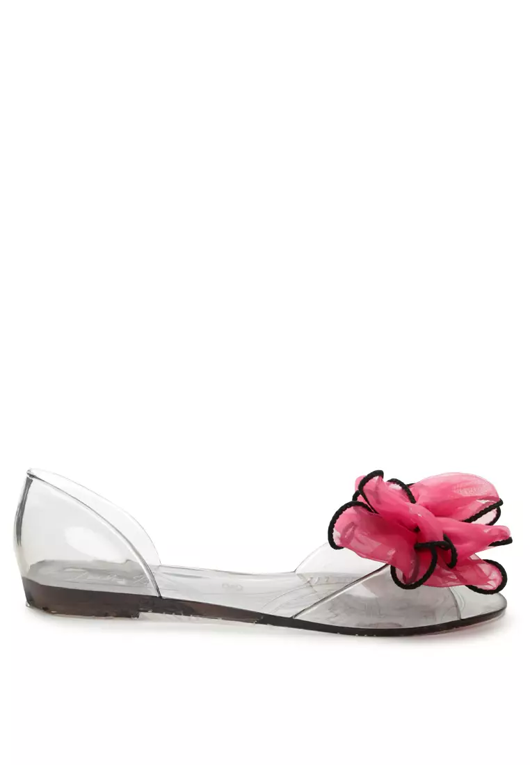 Discount on London Rag  shoes - SKU: Bow On Top Jelly Ballerinas In Magenta