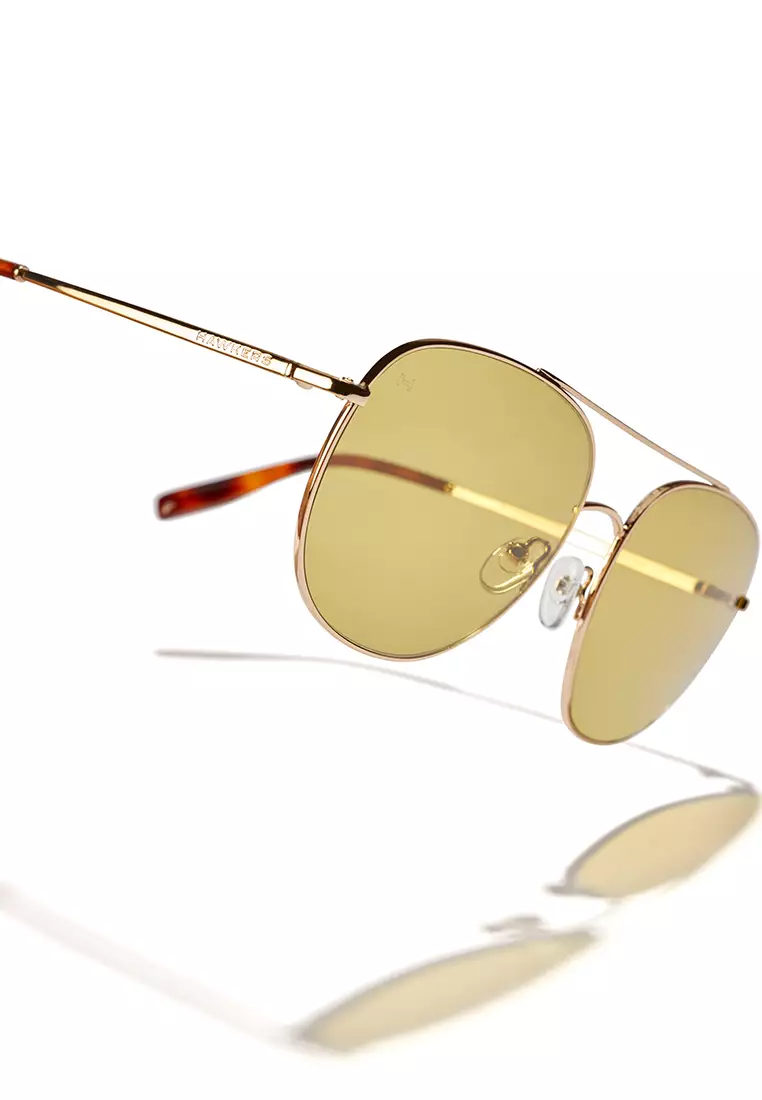 HAWKERS Light Gold Matcha Swag Sunglasses For Men And Women, Unisex. Official Product Designed In Spain
