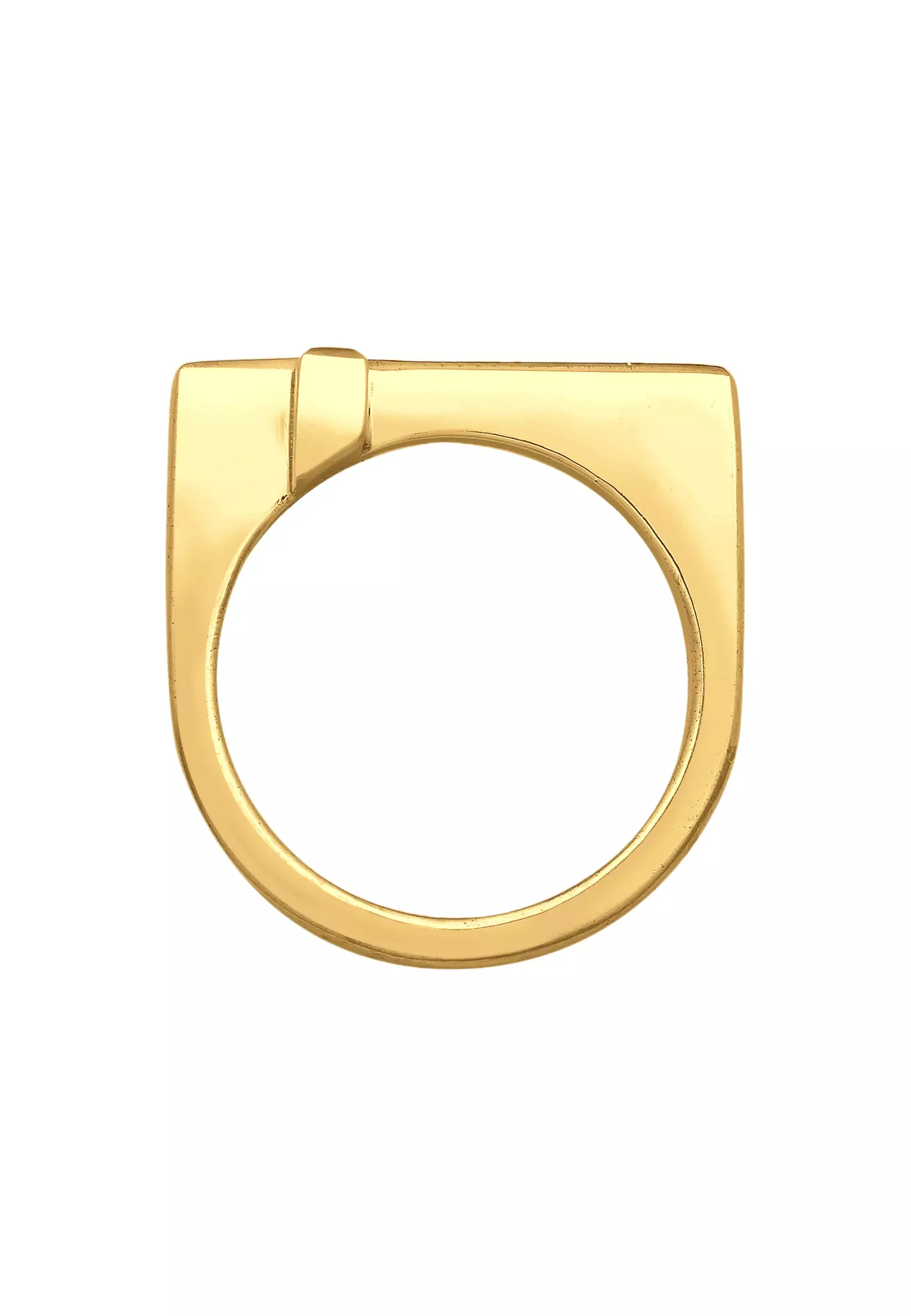 Ring Men Cross Symbol Modern Plain Gold Plated