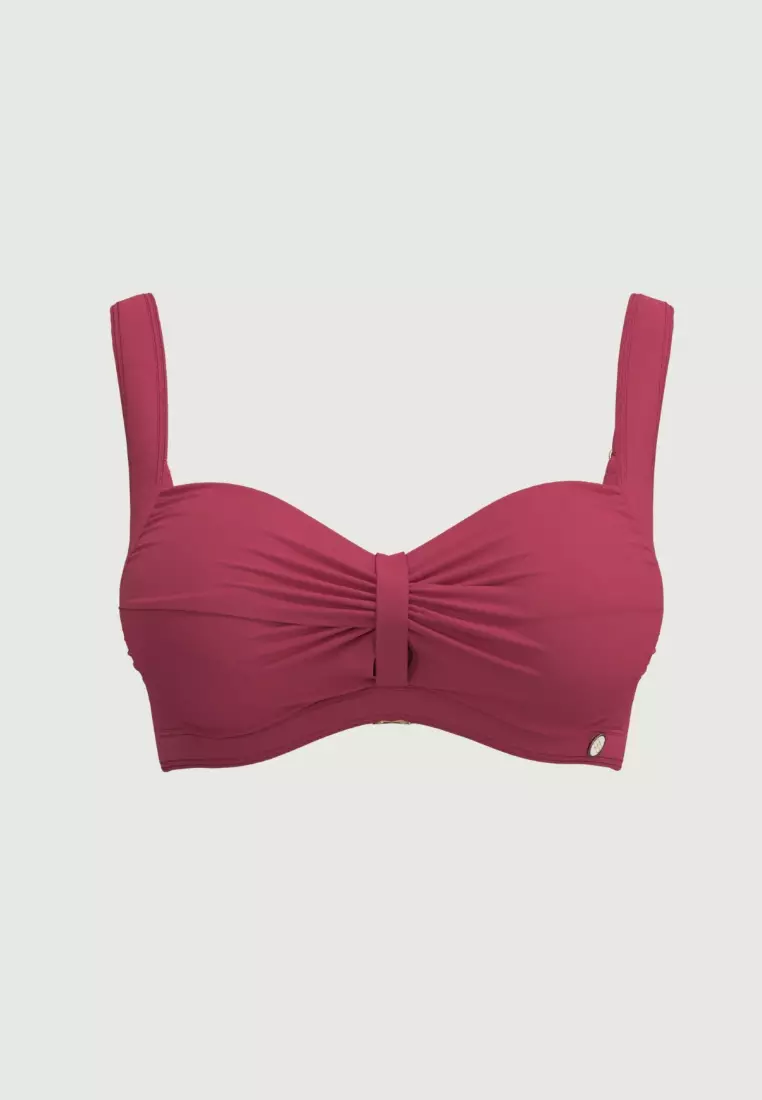 Core Solid玫紅色加大罩杯比基尼上衣