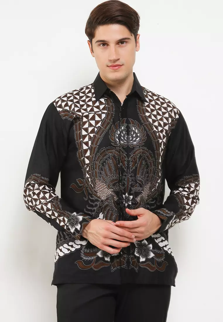 Goldy Kemeja Batik Premium Pria Casual Modern Lengan Panjang