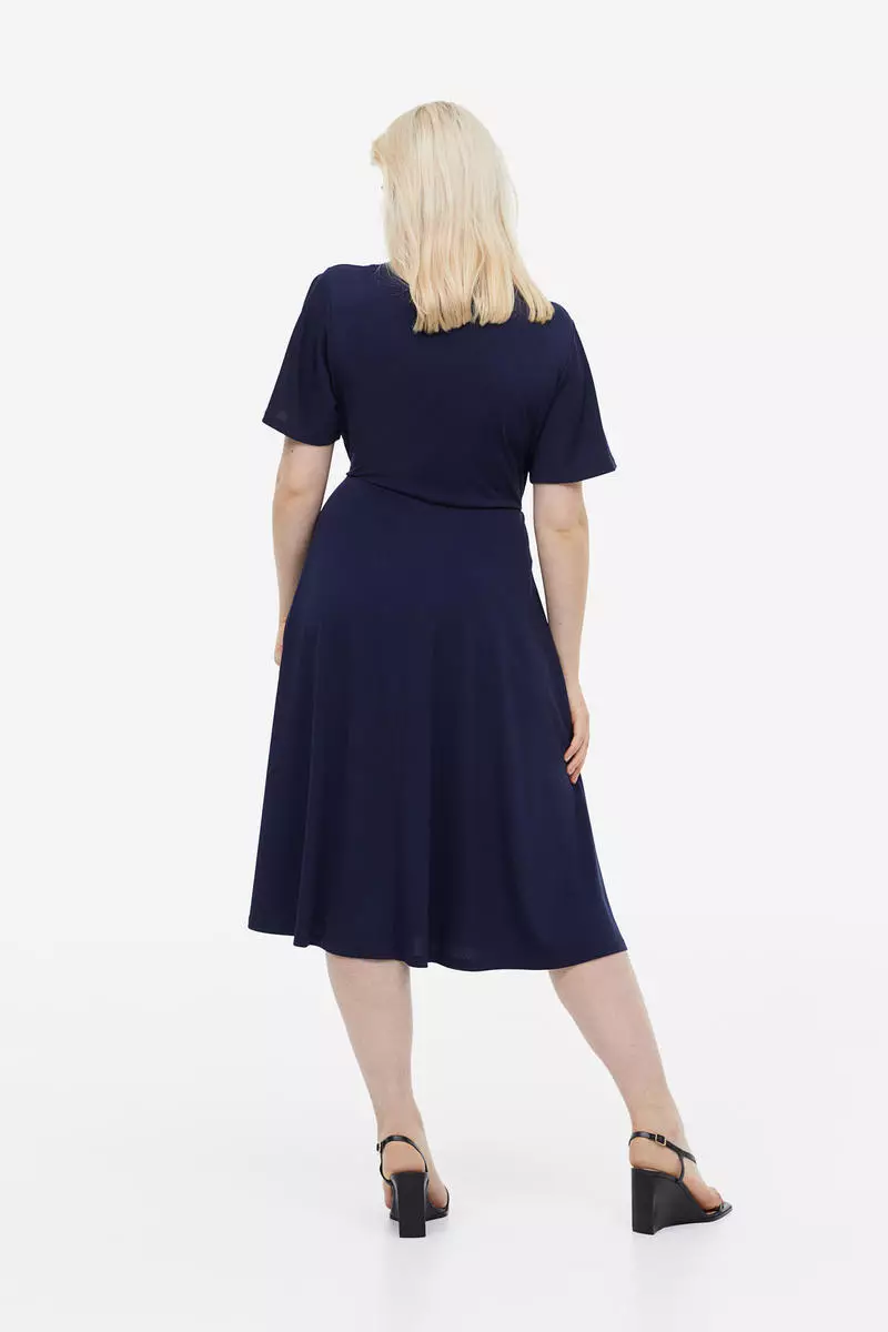 H&m navy wrap dress top