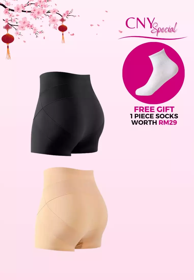 Buy Kiss & Tell 2 Pack Premium Power Tummy Tuck Butt Lifting Safety Shorts  Panties in Nude and Black Online