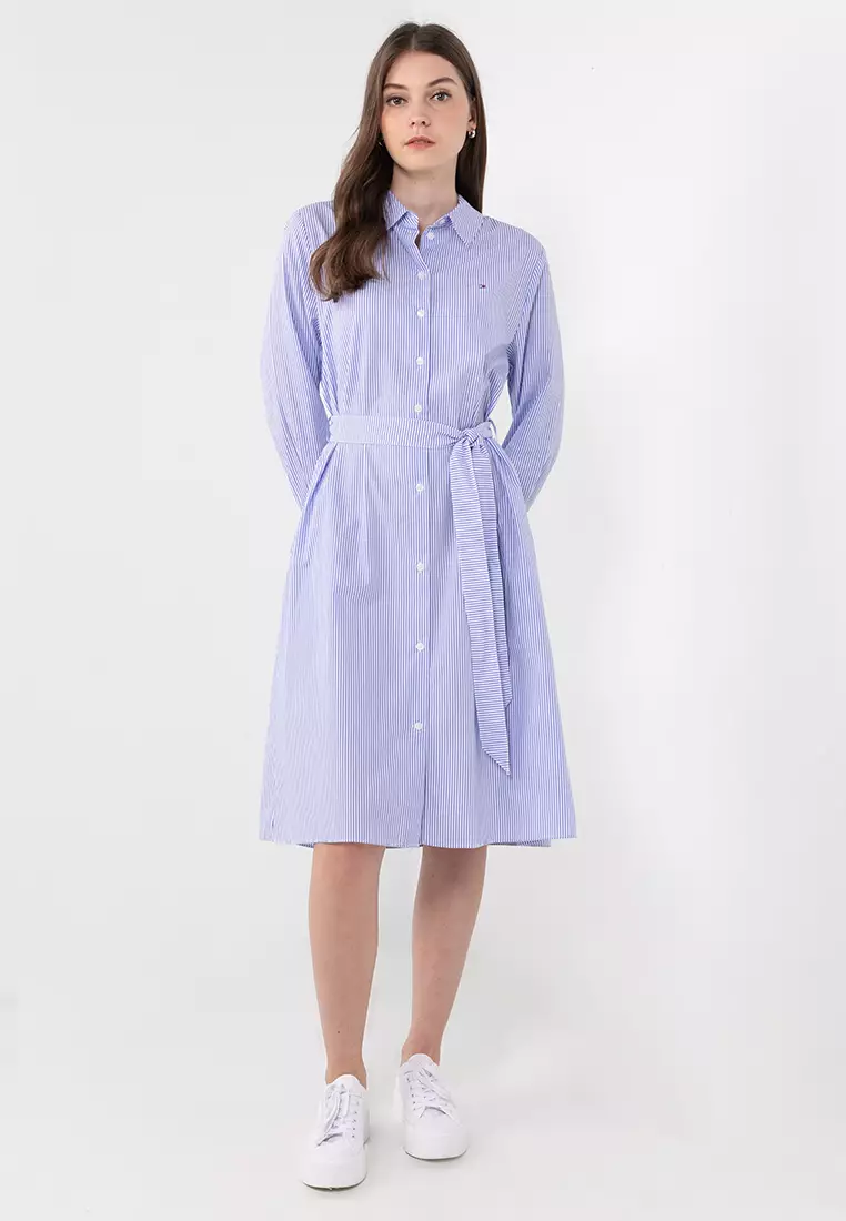 Tommy hilfiger eyelet belted shirtdress clearance