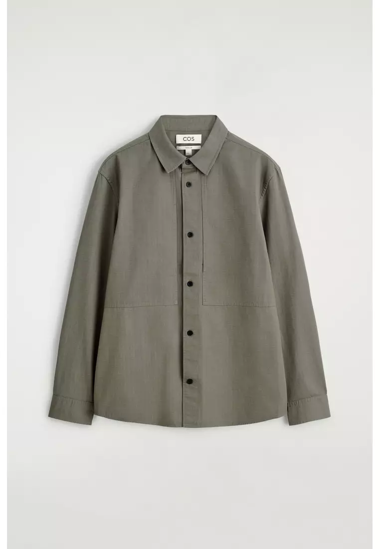 POCKET-DETAIL COTTON SHIRT