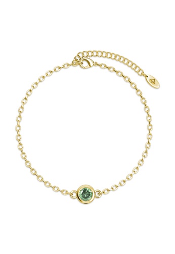 Her Jewellery gold Birth Stone Bracelet (August, Yellow Gold) - Made with premium grade crystals from Austria F9996AC731C22AGS_1