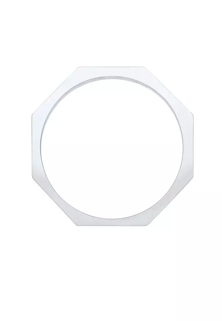 Men's Silver Faceted Band Ring