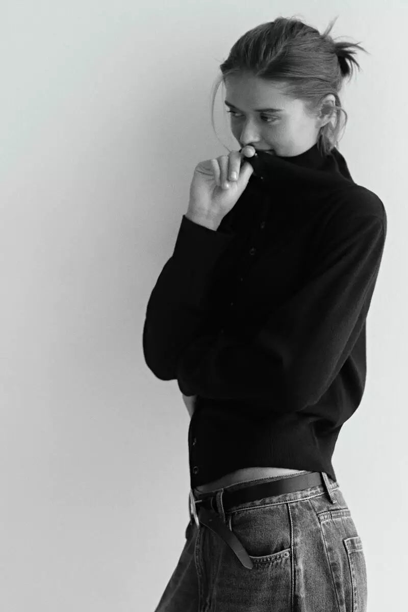 Turtleneck cardigan