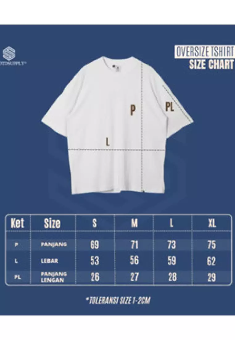 OOTDSUPPLY Oversized Freedom Ringer White Mustard | Oversize Pria & Wanita OVZWTH013