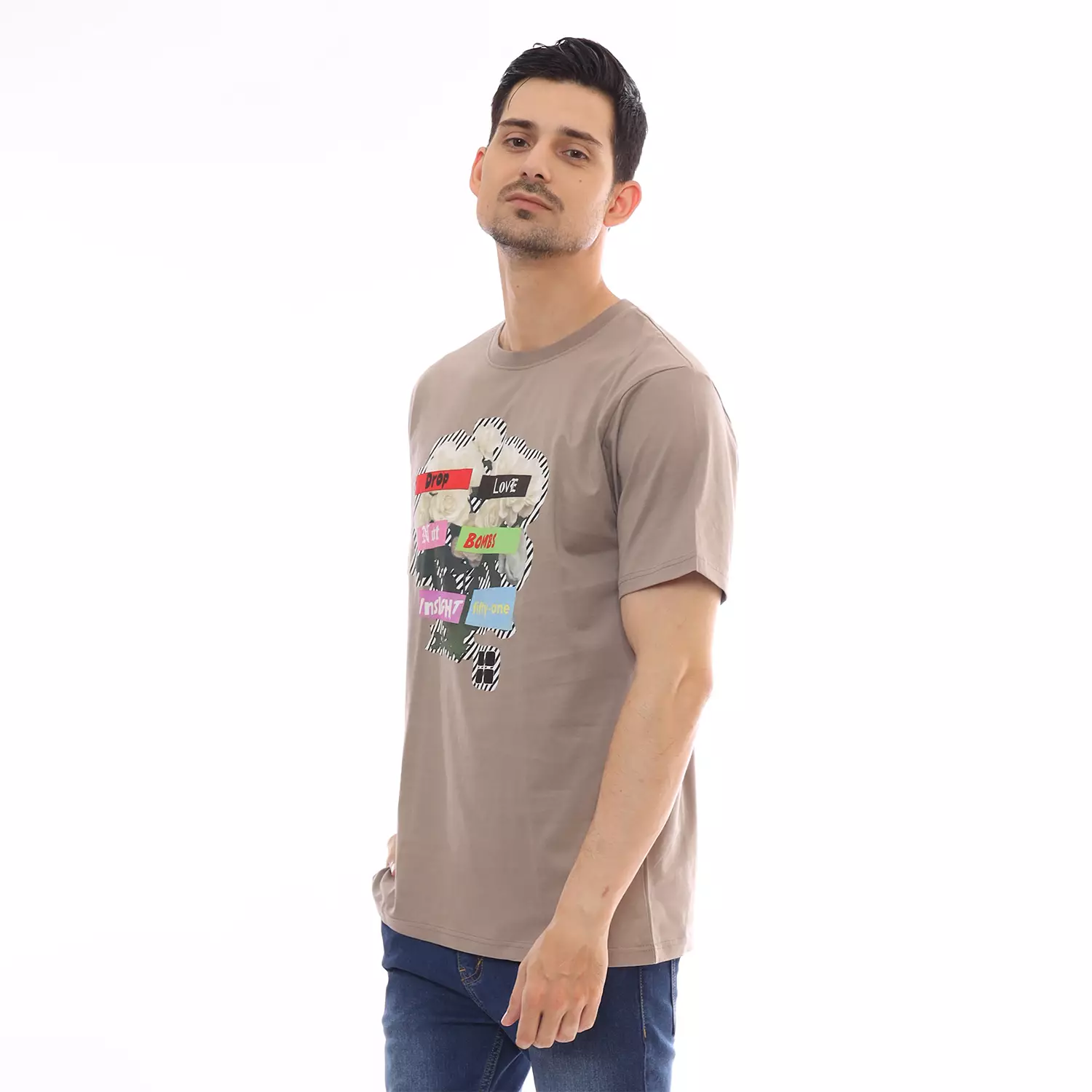 Insight Kaos Lengan Pendek Pria Coklat A Drop Love Tee Planet Surf