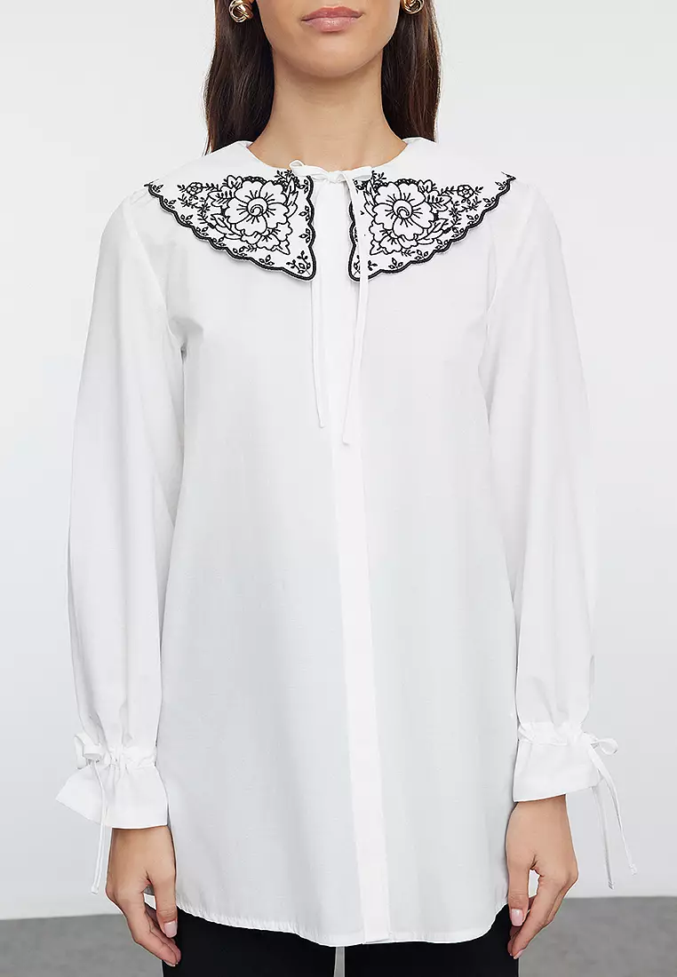 MODEST Embroidered Baby Collar Shirt