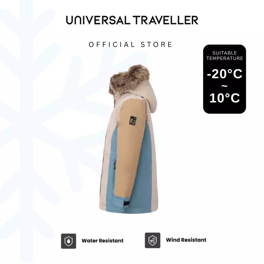 UNIVERSAL TRAVELLER URBAN TRICOLOR DOWN JACKET WITH INTERNAL SHOUDLER STRAPS DJW25032