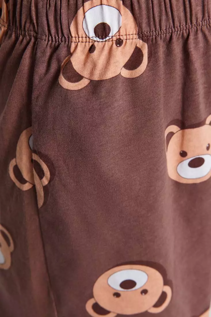 Teddy Bears Printed T-Shirt and Shorts Pajama Set